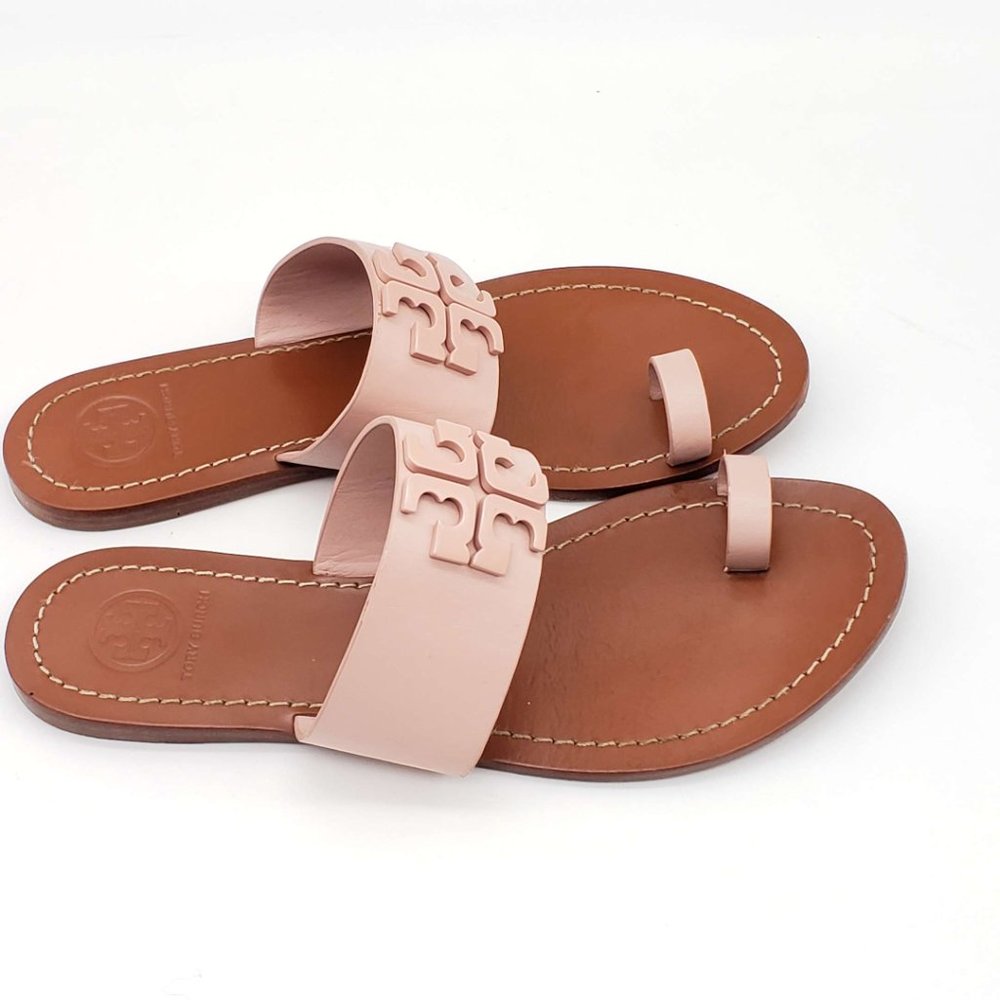 100% Authentic Tory Burch Leather Pink Sandal - Picture 5 of 8